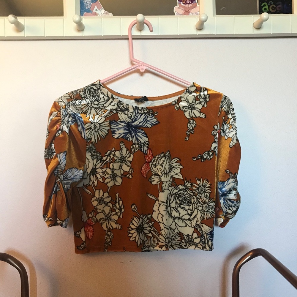 Free Press Velvet Ruched Crop Top - Picture 2 of 2